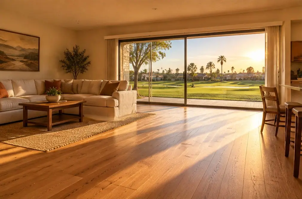 Illustration: a hardwood floor in a typical Sierra Lakes home